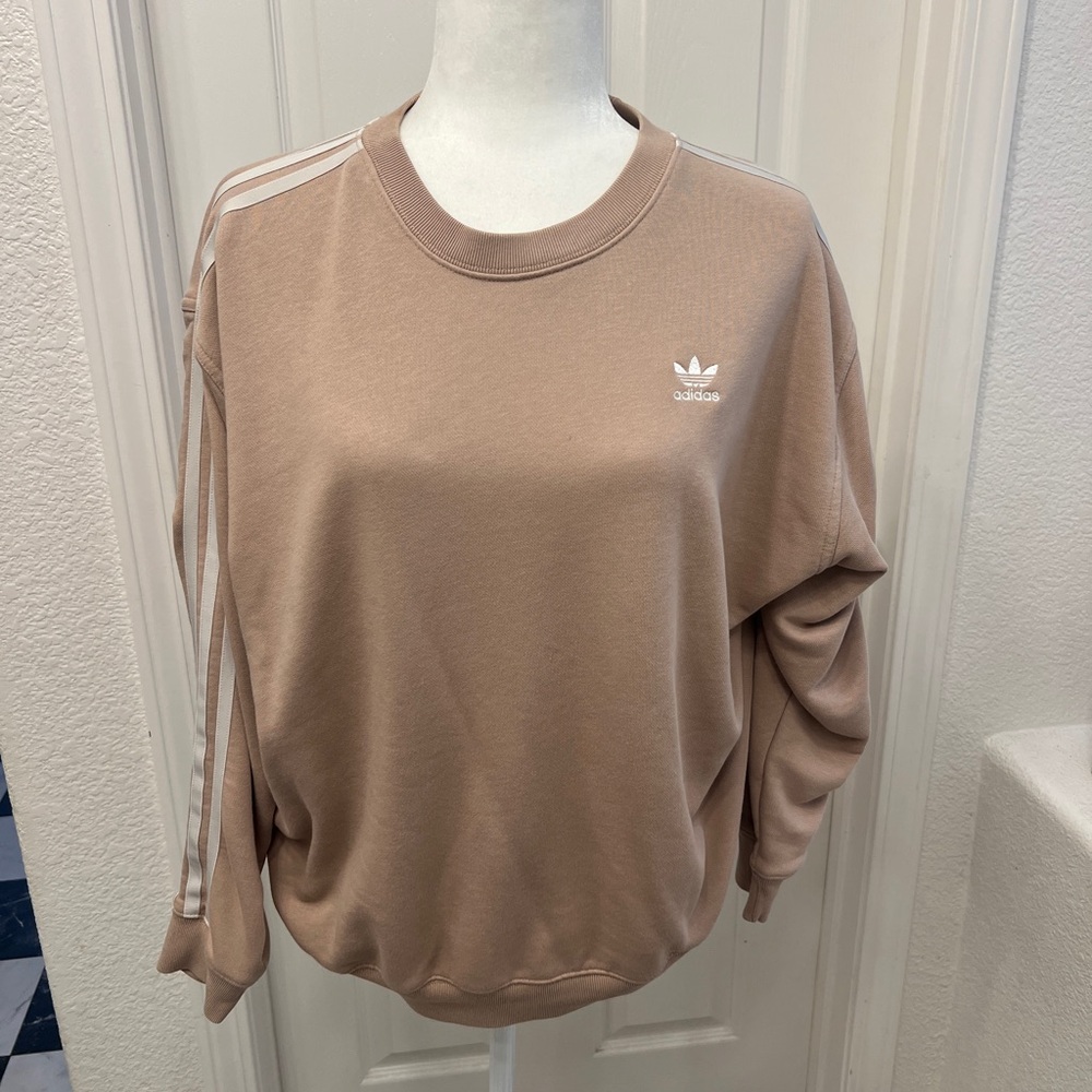 Adidas Women's Beige Crewneck Sweatshirt
